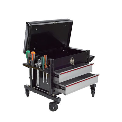 Rolling Mechanic Seat: Flip-Top Tool Box, 2 Drawers, 4 Casters for Vehicle/Equipment Repair