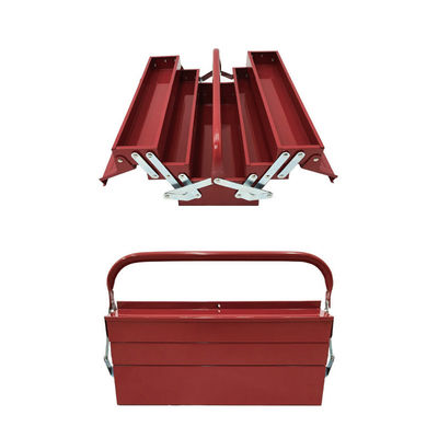 YD27-001 Steel Tool Box: 5 Trays, 3kg, Oil-Resistant for Garage/DIY/Camping