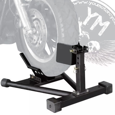 Black Moto Wheel Chock: 9-Pos Adjust, Anti-Slip for Storage/Repair/Racing